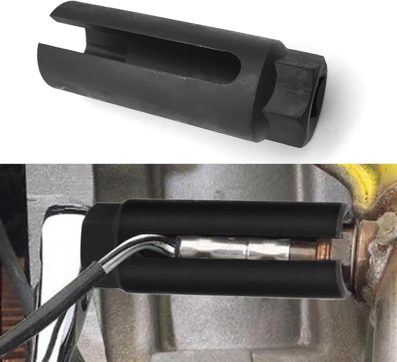 Arwrilt Car Oxygen Sensor Socket, 7/8" (22mm) 6-Point O2 Sensor Wrench Removal Tool, Oxygen Sensor Tool with I-type Side Wire Gate, Universal Removal and Installation Sensor Socket for Cars (Black) - Image 1